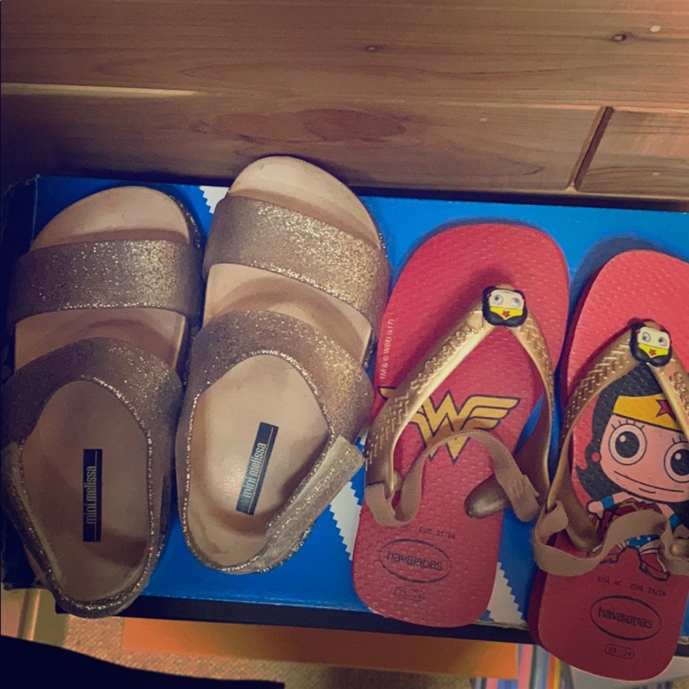 Mini melissa sandals and havaianas flipflop
